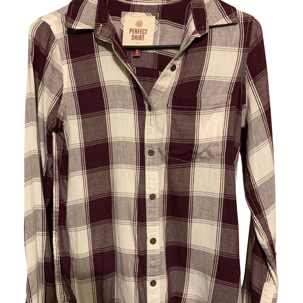 #308 SO Perfect Shirt Western Plaid Relaxed Fit Button Up Women’s Size XS